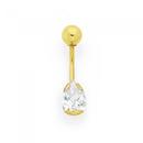 9ct-Gold-CZ-Pear-Belly-Bar Sale