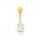 9ct-Gold-CZ-Pear-Belly-Bar Sale