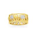 9ct-Gold-Two-Tone-Filigree-Elephant-Ring Sale