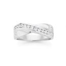 Silver-CZ-Crossover-Ring Sale