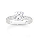 Silver-Round-CZ-with-Channel-Set-Sides-Dress-Ring Sale