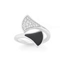 Silver-Pave-CZ-Black-Onyx-Crossover-Ring Sale