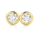 9ct-Gold-Diamond-Bezel-Stud-Earrings Sale