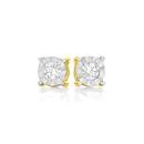 9ct-Yellow-Gold-Diamond-Round-Brilliant-Cut-Miracle-Plate-Stud-Earrings Sale