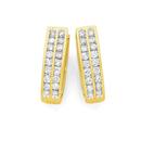 9ct-Gold-Diamond-Round-Brilliant-Cut-Double-Row-Huggie-Earrings Sale