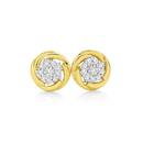 9ct-Gold-Diamond-Cluster-Earrings Sale