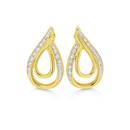 9ct-Gold-Diamond-Double-Tear-Drop-Stud-Earrings Sale