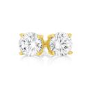 9ct-Gold-CZ-Round-Brilliant-Cut-Stud-Earrings Sale