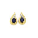 9ct-Gold-Sapphire-Diamond-Swirl-Flame-Earrings Sale