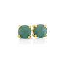 9ct-Gold-Emerald-Stud-Earrings Sale