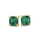 9ct-Gold-Created-Emerald-Studs Sale