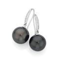 9ct-White-Gold-Tahitian-Pearl-Diamond-Hook-Earrings Sale