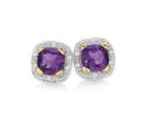 9ct-Gold-Amethyst-Diamond-Studs Sale