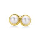 9ct-Gold-Cultured-Fresh-Water-Pearl-Button-Studs Sale