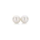 Silver-8x85MM-Button-Cultured-Fresh-Water-Pearl-Studs Sale