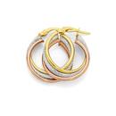 9ct-Gold-Tri-Tone-Plain-Pattern-Medium-Hoop-Earrings Sale