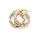 9ct-Gold-Tri-Tone-15mm-Plain-Pattern-Hoop-Earrings Sale