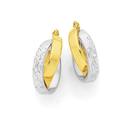 9ct-Gold-Two-Tone-Double-Crossover-Medium-Hoop-Earrings Sale