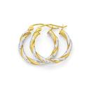9ct-Gold-Two-Tone-Double-Twist-Medium-Hoop-Earrings Sale