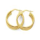9ct-Gold-15mm-Plain-Pattern-Triple-Hoop-Earrings Sale