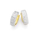 9ct-Gold-Two-Tone-Diamond-Cut-Huggie-Earrings Sale