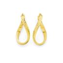 9ct-Gold-Diamond-Cut-Oval-Hoops Sale