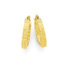 9ct-Gold-3x15mm-Diamond-cut-Hoop-Earrings Sale
