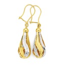 9ct-Gold-Two-Tone-Diamond-Cut-Teardrop-Earrings Sale