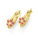 9ct-Pink-Enamel-Flower-Hoops Sale