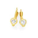 9ct-Gold-Cubic-Zirconia-Heart-Small-Huggie-Earrings Sale