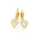 9ct-Gold-CZ-Heart-Small-Huggie-Earrings Sale