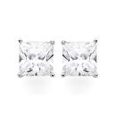 Silver-8mm-Cubic-Zirconia-Square-Studs Sale