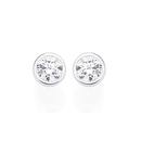 Silver-4mm-Cubic-Zirconia-Bezel-Studs Sale