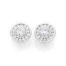 Silver-CZ-Bezel-Cluster-Stud-Earring Sale