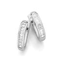 Sterling-Silver-Baguette-Cubic-Zirconia-Lever-Back-Huggies Sale