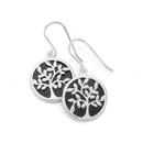 Silver-Onyx-Tree-Of-Life-Hook-Earrings Sale