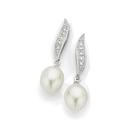 Silver-Cultured-Fresh-Water-Pearl-Cubic-Zirconia-Fancy-Drop-Earrings Sale