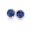 9ct-White-Gold-Created-Sapphire-Diamond-Earrings Sale