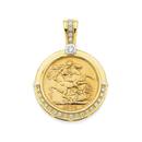 9ct-Gold-Two-Tone-Diamond-Set-Full-Sovereign-Enhancer-Pendant Sale