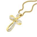 9ct-Gold-Diamond-Cross-Pendant Sale