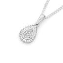 9ct-White-Gold-Diamond-Pear-Shape-Pendant Sale