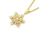 9ct-Gold-Diamond-Snow-Flake-Pendant Sale