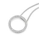 9ct-White-Gold-Diamond-Circle-Pendant Sale