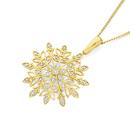 9ct-Gold-Diamond-Flower-Pendant Sale