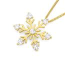 9ct-Gold-CZ-Snowflake-Pendant Sale
