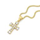 9ct-Gold-Cubic-Zirconia-Small-Cross-Pendant Sale