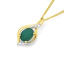 9ct-Gold-Emerald-Diamond-Crossover-Pendant Sale