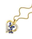 9ct-Gold-Created-Sapphire-Diamond-Butterfly-Pendant Sale