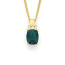9ct-Gold-Created-Emerald-Diamond-Pendant Sale