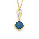 9ct-Gold-London-Blue-Topaz-Diamond-Drop-Pendant Sale